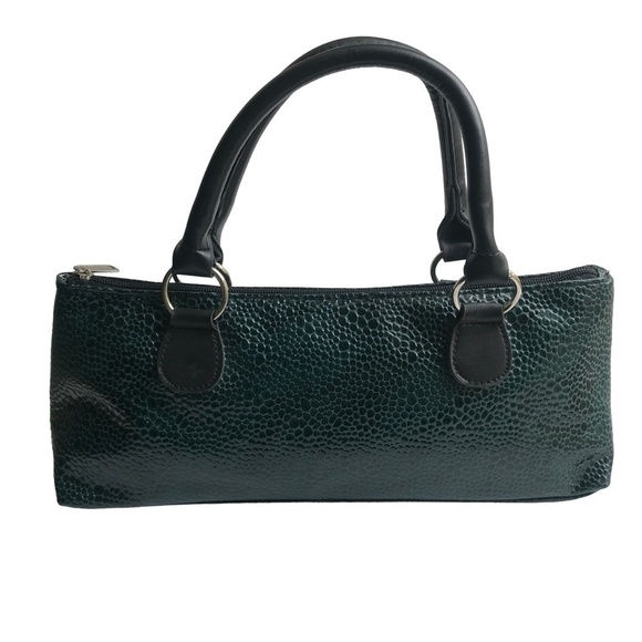 NWOT Primeware Wine Clutch Bag + Corkscrew Teal Crocodile Printed Vegan Leather - Picture 12 of 12